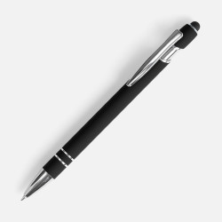 Ручка шариковая Pointer Soft Touch со стилусом, ручки софт-тач с логотипом, ручки с логотипом, ручки сувенирные с печатью