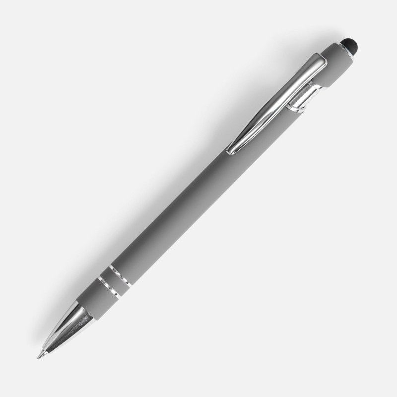 Ручка шариковая Pointer Soft Touch со стилусом, ручки софт-тач с логотипом, ручки с логотипом, ручки сувенирные с печатью