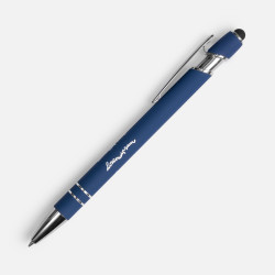 Ручка шариковая Pointer Soft Touch со стилусом, ручки софт-тач с логотипом, ручки с логотипом, ручки сувенирные с печатью