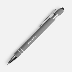 Ручка шариковая Pointer Soft Touch со стилусом, ручки софт-тач с логотипом, ручки с логотипом, ручки сувенирные с печатью