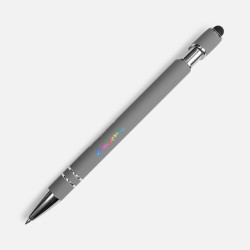 Ручка шариковая Pointer Soft Touch со стилусом, ручки софт-тач с логотипом, ручки с логотипом, ручки сувенирные с печатью