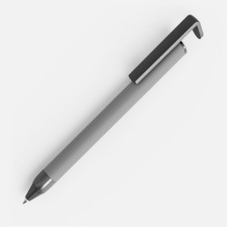 Ручка с подставкой для телефона Standic, ручки-подставки с логотипом, ручки с держателем телефона, ручки металл с логотипом