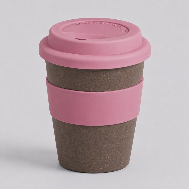 Стакан из бамбукового волокна «Café», серо-коричневый/цветной