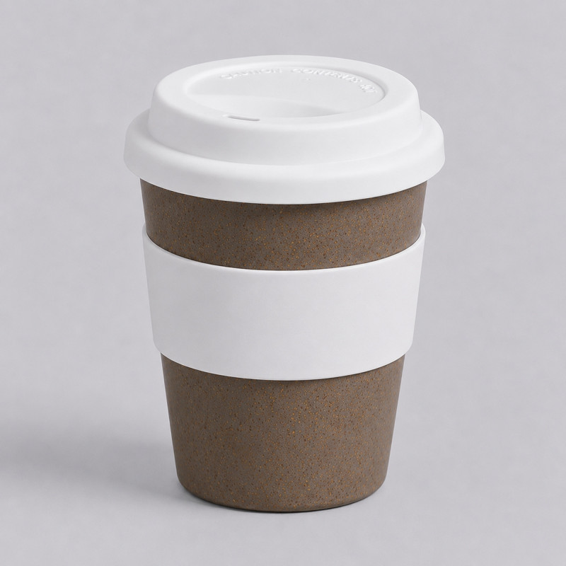 Стакан из бамбукового волокна «Café», серо-коричневый/цветной