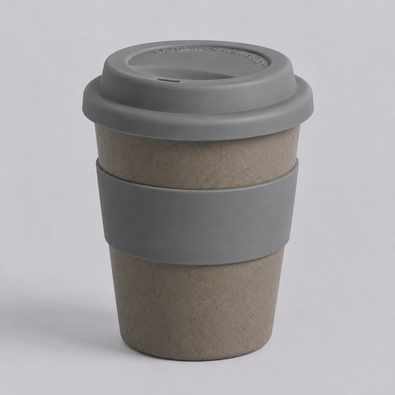 Стакан из бамбукового волокна «Café», серо-коричневый/цветной